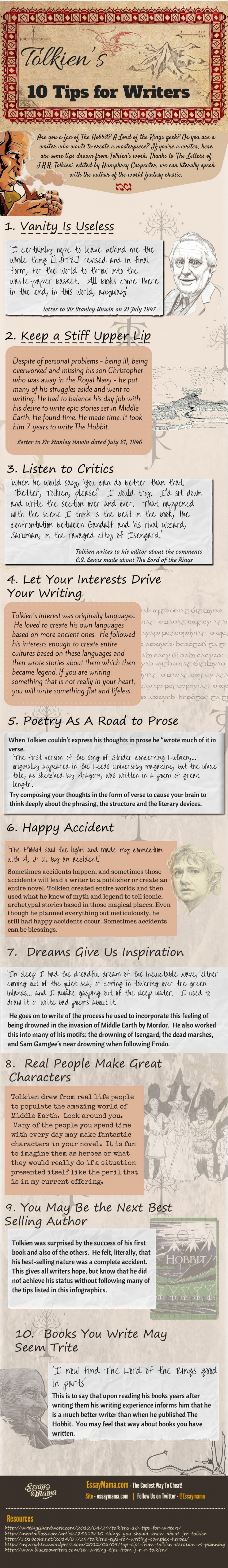 Tolkien's 10 Tips For Writers